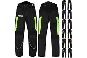 Inflori Motorbike Waterproof Trouser CE Approved Armored Motorcycle Trouser Pant for All Weather with Removable Lining - Regular Length 32 inches