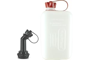 FuelFriend®-BIG CLEAR max. 2,0 litri + tubo di beccuccio con serratura - tanica con approvazione ONU - perfetta per moto, auto e altro