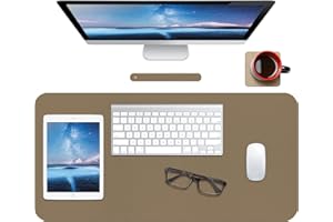 Boutilon Leather Desk Mat,Desk Pad,Desktop mat,Waterproof Desk Mat for Desktop, Desk Mat for Keyboard and Mouse,Leather Mouse Pad Protector for Office and Home,76 * 36.5cm (M Dark apricot)