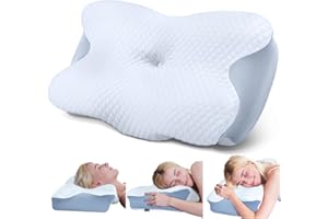‎SAHEYER SAHEYER Ergonomisches Nackenkissen, Memory Foam Kissen Seitenschläferkissen Ergonomisches orthopädisches Nackenstützkissen Komfort Schlafkissen Bett-Kissen für Rücken-, Seiten- und Bauchschläfer
