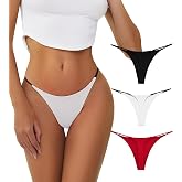 PHOLEEY G String Thongs for Women Cotton Thong Underwear Low Rise Seamless Briefs Sexy Panties Gift for Women Pack of 5