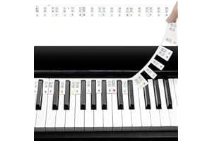 Ompinda Removable Silicone Piano Keyboard Uppercase Letter Note Labels Piano 88 Key Note Guide for Beginners Learning