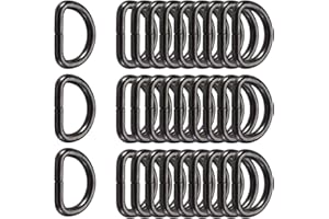 Butyeak Metall-D-Ring, Halbringe D, Halbrunder D-Ring, 30 Stück 25MM D-Ring aus Edelstahl, Für Halsbänder, Karabiner, Riemen, Rucksäcke und Heimwerkerzubehör