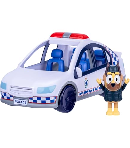 Bluey - Tradies Truck, camion avec figurine conductrice, accessoires amusants comme boîte à fruits, flamant rose, plante et autocollants, célèbre (BLY82000