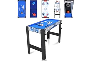 HLC 36Inch 5-in-1 Mini Multi Game Combination Table Set Table Tennis Table, Pool Table, Archery, Slide Hockey, Basketball Shooting for Family Parent-child Interactive Game Table for Kids (92x46x73cm)