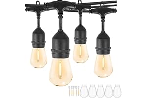 ZOTOYI Catena Luminosa Esterno 45M, S14 Luci da Esterno Giardino con 45+5 LED Lampadina, IP65 Impermeabile Catena di Lampadine da Esterno per Giardino Terrazzo Balcone Festa Gazebo, 2700K