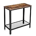 VASAGLE Side Table, Bedside Table, Sofa End with Mesh Shelf, for Living Room, Bedroom, Industrial Style, Rustic Brown and Black LET31BX