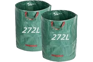 NestNook Garden Waste Bags 272L x 2 Pack Heavy Duty Waste Bags with Handles (272L each), Reusable Garden Bags for Yard Waste, Trimmings, Plant waste grass and Leaves