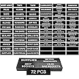 LoYinLo Organization Magnetic Labels - 72 Large, Tool Chest Organizer Labels with Strong Magnets,Easy to Read Printing - Fits All Brands of Steel Tool Box Drawers