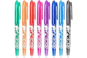 ILAMDEETEK Erasable Gel Pen,8Pcs Colorful Erasable Rollerball Pen,Heat Friction Pens with Eraser 0.5mm Tip,for Adults Kids Students School Office Stationary Supplies
