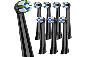 CALLYSONIC Brossette Compatibles avec Oral B iO，Compatible avec les Brosses à Dents électriques Oral-B io Série 2 3 4 5 6 7 8 9 10，Dureté Moyenne （8 Noir）