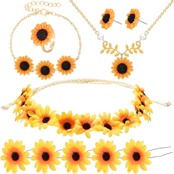 OIIKI Sunflower Bridal Accessories Kit, Wedding Sunflower  display picture 3