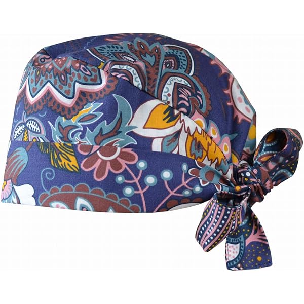 Surgical Hood Fabric Nurse Hood Adjustable Surgical Hat Buttons Adjustable Work Cap With Sweatband Hoods Bag Caps Cotton Dust Cap Pet Turban Hat (Style B