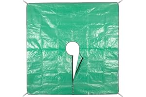 HOMSHIAM Landscape Tarpaulin, Bush Trimming Tarp, Bush Trimmer Catcher, 200 x 200 cm, Branch Tarp with Hole, Four Corners of Landscape Trimming Tarpaulin, Have Pull Tabs for Easy Attachment Around Shrubs and