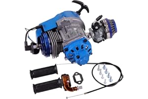 GOOFIT Blue 44-6 Big Bore Cilindro Motor Modificado con Carburador Recoil Pull Starter Manija Bar Acelerador Cable Reemplazo para 2 Tiempos 43cc 47cc 49cc ATV Dirt Bike Desbrozadora Bomba De Agua
