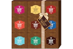 Coffret cadeau de café de Noël Sélection de café moulu Gourmet de 9 saveurs assorties, y compris le moka à la vanille française de torréfaction foncée