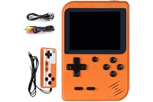 Hbaid Handheld Game Console, Retro Mini Game Player with 500 Classical Games 3.0-Inch Color Screen Support for Connecting TV Two players 1020mAh Rechargeable Battery for Kids and Adult (Orange)
