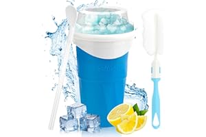 Tapvai Slushy Maker Cup, Macchina per Granita In Silicone, Con Cannuccia E Cucchiaio 2 In 1, Frozen Magic Squeeze Cup In Silicone, Per I Frullati Fatti In Casa