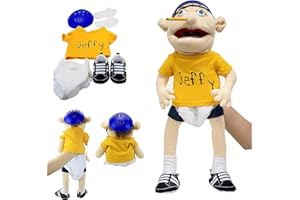 TUUYEE Jeffy Puppet Plush Toy Doll, Jeffy Hand Puppet, Soft Plush Toy for Boys and Girls, Funny Puppets Toy, for Kids Birthday Christmas Halloween Party