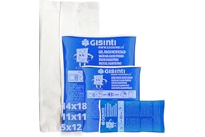 Gisinti Poche de Glace Réutilisables Effet Chaud Froid Poche de Gel Réutilisables pour Micro Onde & Congelateur + Pochette en tissu (3 pièces Moyen-petit)