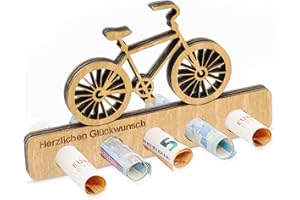 HOSSOM Drewniany prezent pieniężny, oryginalny rower elektryczny, opakowanie na prezent pieniężny, urodziny, jubileusz, rower górski, kreatywny prezent pieniężny z drewna dla kobiet i mężczyzn, przyjaciół, rodziny