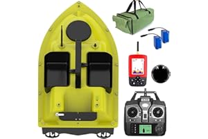 XYQSBY Barca Esca Cercatore di Pesci da Pesca, Barchino Carpfishing GPS con Ecoscandaglio per Pesca sul Ghiaccio Pesca in Kayak, Segna 16 Punti di Pesca, Carico di 2 kg, Batteria da 5200 mAh