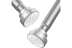 FRENESSA Shower Curtain Rod, Stainless Steel Extendable Shower Curtain Pole Tension Rods for Curtain No Drilling Shower Curtain Rail Net Curtain Poles for Bathroom Window Closet Kitchen Wardrobe 125-205cm
