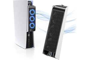 KIWIHOME Ventilador de refrigeración para accesorios PS5, ventilador silencioso actualizado con 3 ventiladores y USB externo 