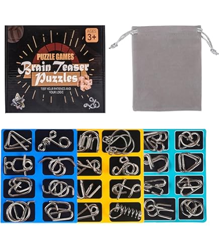 Gracelaza 12-teiliges Metallpuzzle Set - Knobelspiele Für Geduld Und Logik