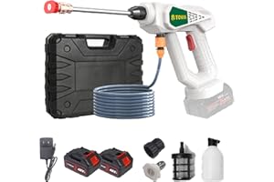 T TOVIA Cordless Pressure Washer for MAKITA 18V LXT Battery, 363PSI Portable Power Cleaner with 0° & 40° Nozzle, 2 Pack 21V Batteries, Handheld Washer Gun Kit for Car/Floor/Plants Washing & Watering