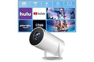 ZDSSY Mini Projektor 4K, Videoprojektor 720P Native con Supporto 1080P och 4K, WiFi 6 och BT 5.4, Videoprojektor 180° Rotatio