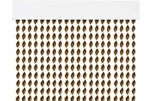 MERCURY TEXTIL Cortina para Puerta Tiras PVC 200x120cm，Cortina para Puerta Exterior，10 Color (Marron Filo Beige R2)