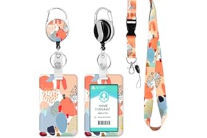 DUOUPA Porta Tarjetas Identificativas, Lanyard con ID Card Badges, Porta Tarjetas con llavero extensible para mujeres, profesores, enfermeras, doctor, estudiante（Pintura al óleo）
