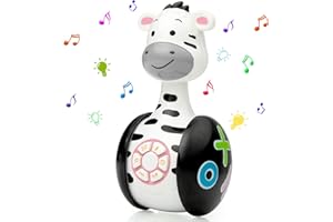 WolinTek Juguetes educativos tempranos,Juguetes Bebe,Juguetes Musicales para Niños,Juguetes de Vaso Juguete de Sonido con Música y Luz,Máquina de Aprendizaje Regalo de Juguete (Cebra)