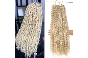 Xtrend 24 inch Long Blonde Passion twist crochet hair 7Packs Water Wave Bohemian Crochet Braids Hair for Distressed Butterfly Locs Synthetic Natural Hair Extensions 613#