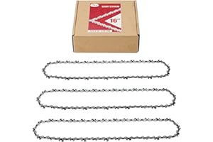 Covienapp 3 Pack 40cm Chainsaw Chain for 16 Inch (40cm) Bar, 57 Drive Links, 3/8" LP .050" Gauge Compatible with Titan, Black & Decker, Echo,Worx,Oregon and More,Semi-Chisel Design for 91PJ057X