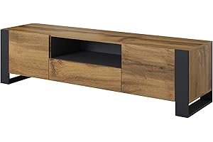BIM Furniture Dynamic24 Nubia - Aparador para televisión (180 cm, roble), color gris oscuro, 180 x 44 x 48 cm