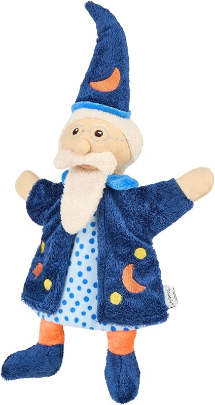 Sterntaler Handpuppe Zauberer - weiches Kinder Spielzeug zum Puppentheater, Erzählen, Kuscheln & Sprachförderung – Perfekter Spielkamerad & Geschenkidee, 37 x 25 x 9 cm, blau