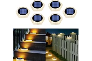 YiLaie Lampada Solare per Esterno Giardino,Faretto LED da Esterno Solare, IP68 Impermeabile per Auto on/off, luce solare a terra per scale, marciapiedi, giardino, patio (6 Pack)