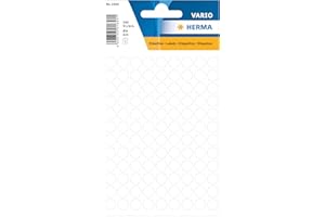 HERMA 1840 pegatinas de puntos adhesivos blancos, 540 unidades, diámetro de 8 mm, 108 por hoja, autoadhesivas, puntos de marcado para calendarios, planificadores, manualidades, mate, papel en blanco,