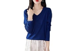 Chanyarn 100% Laine Mérinos T-Shirt Femme pour Tricot Manche Longues col V Base Voyage Randonnée Tshirt Chemise