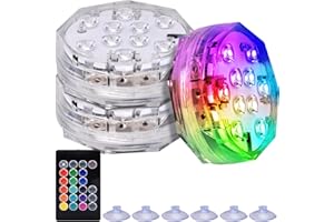 GiReich Luci Piscina 3 Pezzi, Sommergibile Luce LED RGB con Telecomando RF e Ventosa, Impermeabile IP68 LED Luci Subacquee, per Giardino, Partito, Piscina, Laghetto, Vaso, Acquario Fish Tank