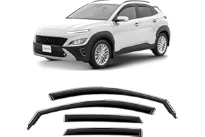 CLIM ART en Canal Deflectores de Aire para/compatible con Hyundai Kona 2018-2022 (MK1) - Deflectors Ventanilla - Accesorios Coche - Derivabrisas -Deflectores de Viento - Cortavientos Ventana Coche-4ud