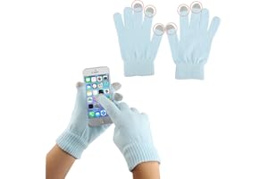 wortek – Guantes para Pantalla táctil en el tamaño m – l para Todos los móviles, Smartphones y Tablets, Azul