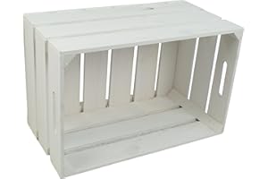 KISTENKOLLI ALTES LAND Neuf Stable Caisse de Fruits Escaliers, Caisse de Pommes, Boîte à vin en du Altes Land (Vieux-Pays) en Allemagne Nature 54x35x30 cm - Blanc