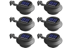 Solalite Solar Gutter Light Outdoor Solar Security Lights Superbright with Panel Black Shell Fence Wall Lamp Garden Wall Lobby Pathway Lamp (Black, 6 Pack)