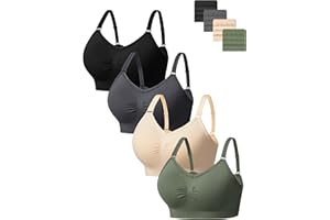 HBselect 4 STK. BHS Damen ohne Bügel Nahtlose Sports BHS Seamless Bralettes Bügelloser T-Shirt Bra Yoga Bustier Push Up BH für Große Brüste Starker Halt