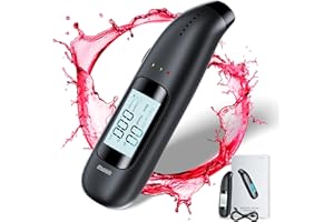 Olubfdh Alkoholtester Polizeigenau mit Digitaler Blauer LCD-Anzeige, mit USB-Akku Professioneller Alkoholmessgerät, Mouthpieces unnötig, Alkotester, für den Einsatz zu Hause oder auf Partys