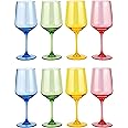 KOXIN-KARLU Unbreakable Classic 18 ounce All-Purpose Plastic Stem Wine Glasses Acrylic Glasses, set of 8 Multicolor