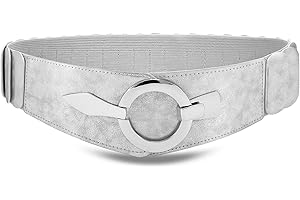VONMELLI Ampia Cintura Elastica Donna Moda Cintura Donna per Fianchi Cintura Donna Elastica Vintage con Chiusura ad Anello in Argento
